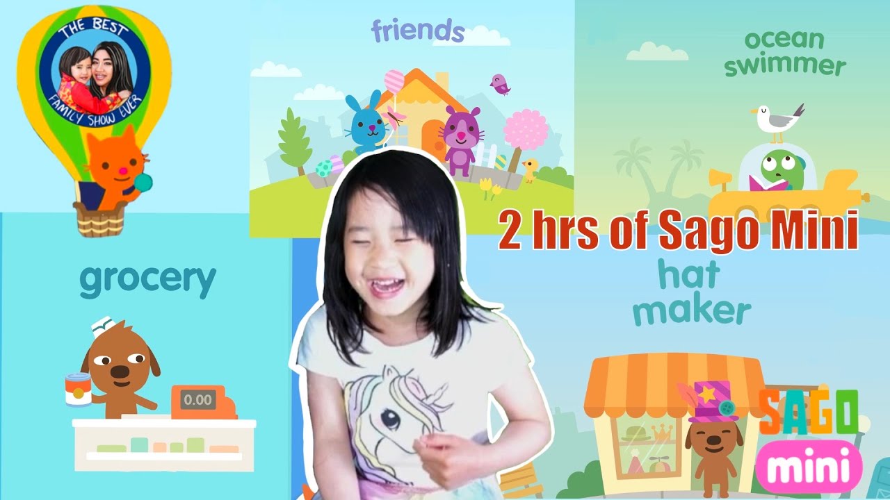 2 hours of Sago Mini games compilation |  Grocery, Dogs, Ocean, Snow day, Friends, Hat maker.