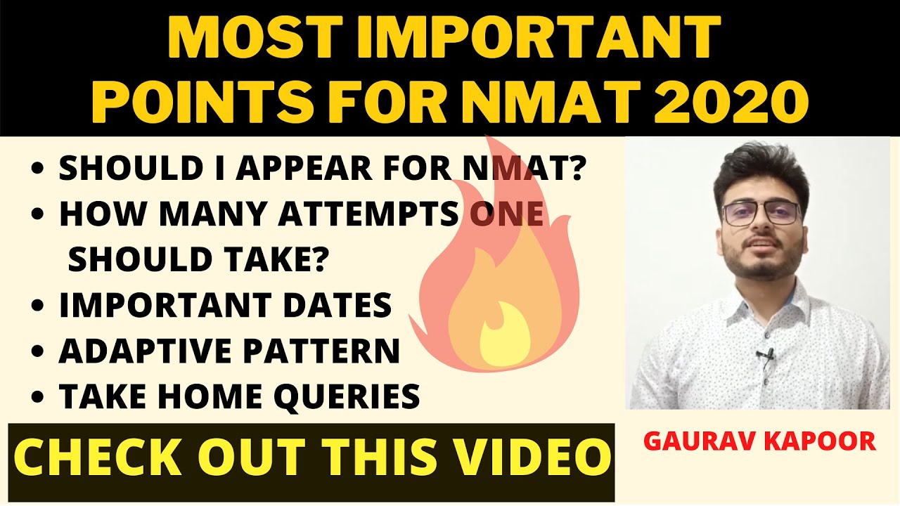 Most important points for NMAT 2020 | Complete details| Attempts | Adaptive pattern| Important dates