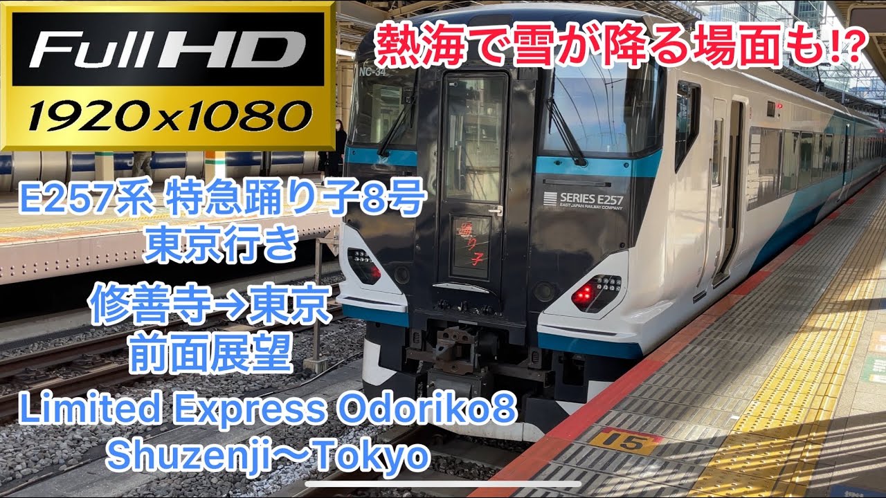 【前面展望】特急踊り子8号 修善寺発.東京行き 前面展望 Limited Express Odoriko8. Shuzenji〜Tokyo front view. JR東日本