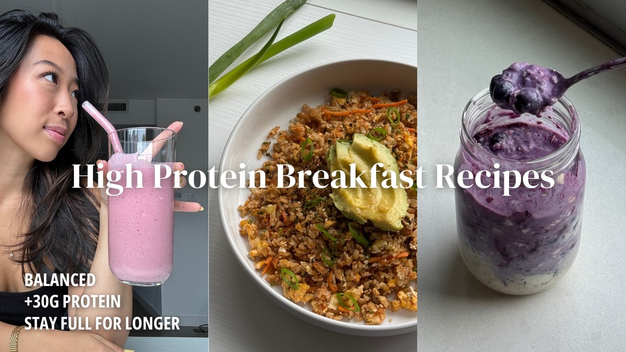 5 High Protein Breakfasts | DIETITIAN RECIPES | no protein powder needed options