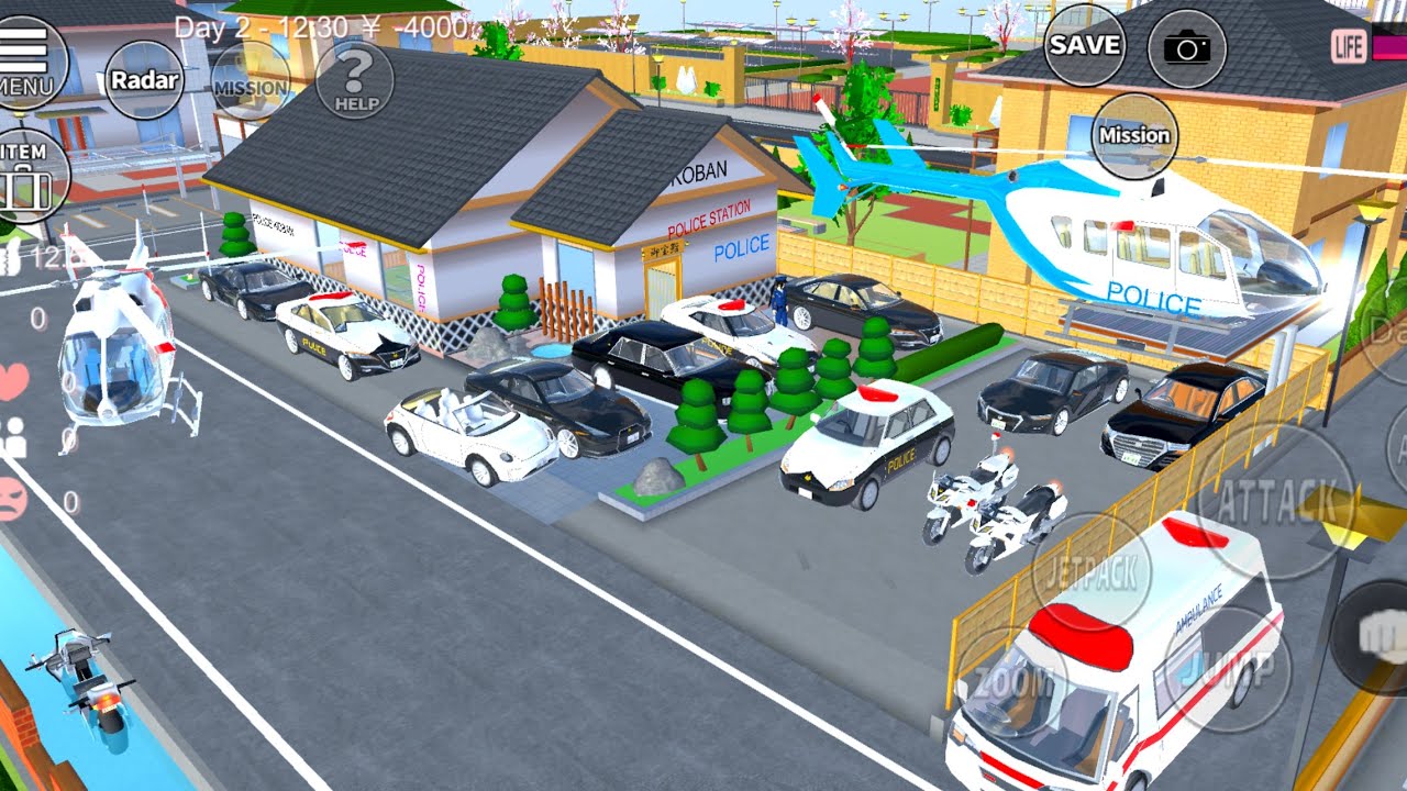 Ultimate Police Station Garage Tour 🚔 All Police Cars & Helicopter Action | Sakura School Simulator