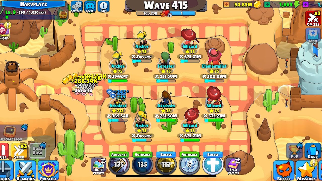 IdleHeroTD First Rank XP Team