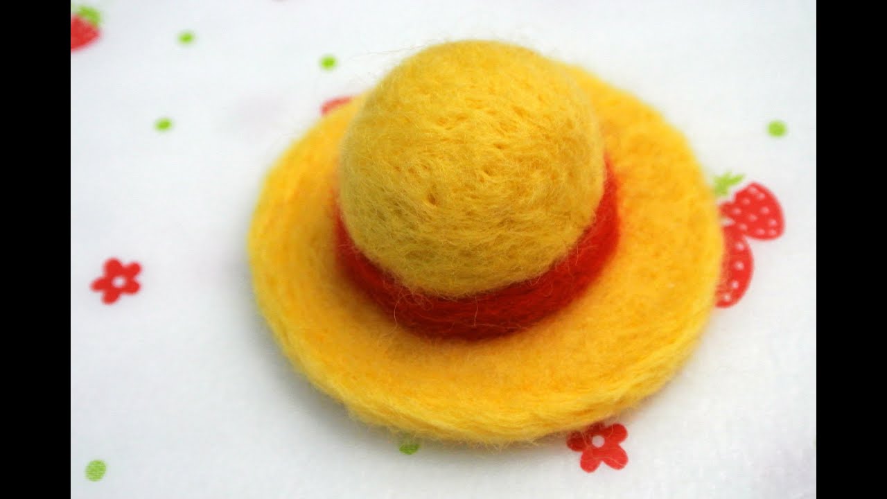 one piece needle felted straw hat tutorial
