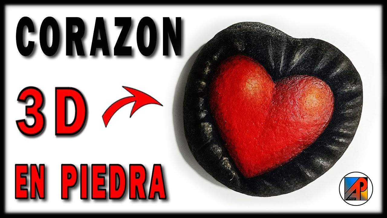 ✅Como pintar CORAZON INCRUSTADO en PIEDRA! /tutorial/👀