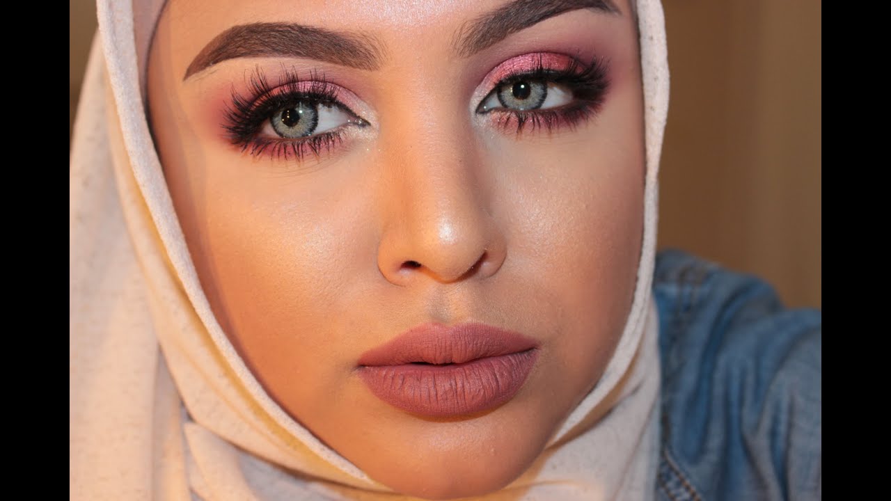 red smokey eye tutorial تتوريال سموكي احمر بدون آيلاينر