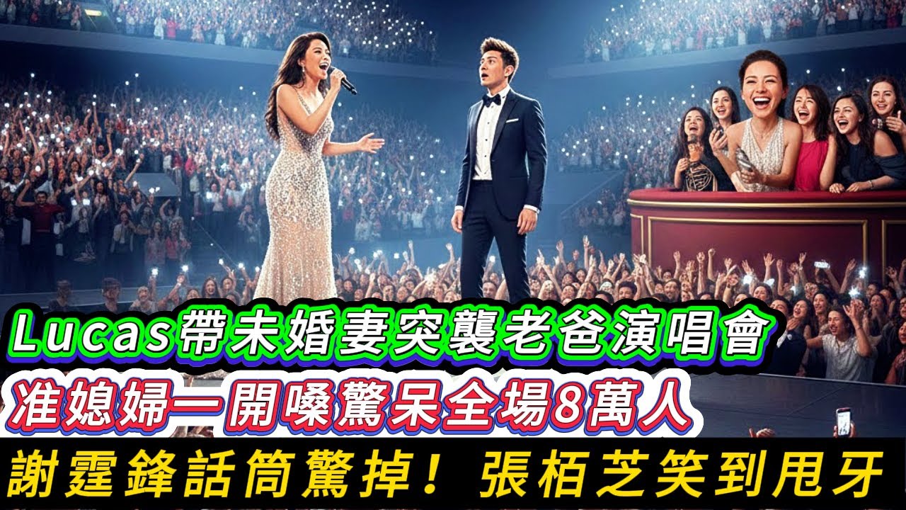 謝霆鋒紅館演唱會驚喜安可！Lucas牽混血女友上台獻唱，張柏芝貴賓席全程微笑，這畫面太溫馨了，8萬人淚目。
