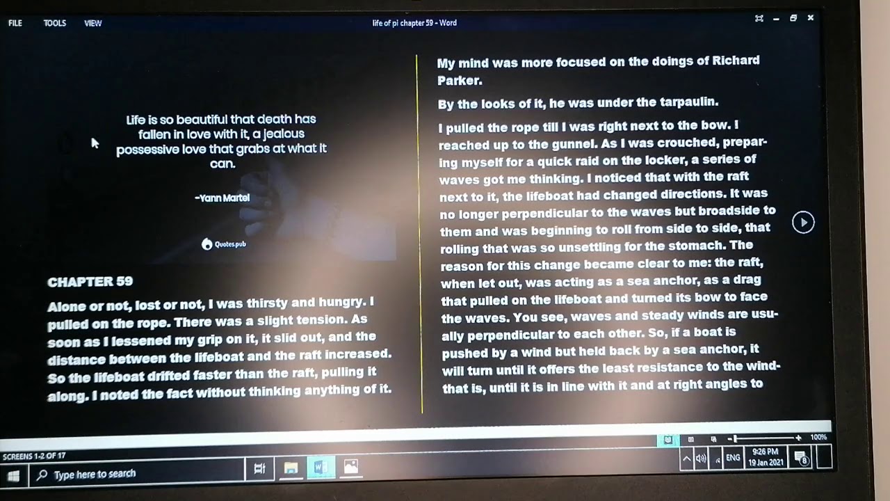 life of pi book full text reading chapter 59