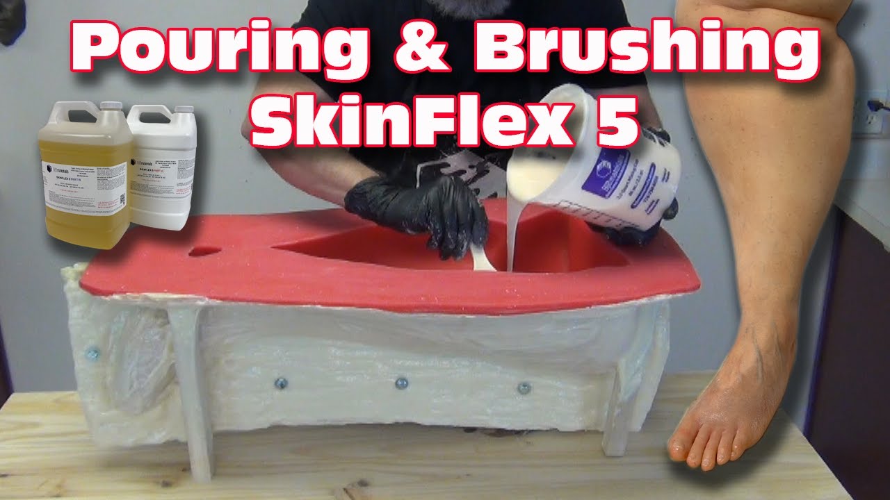 Модель ноги с липедемой, использующая SkinFlex 5 и пену TC-266.