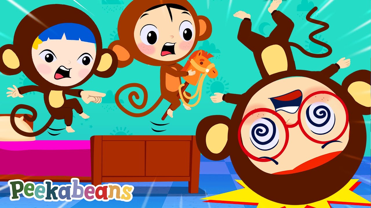 Five Little Monkeys Jumping On The Bed Song | Counting Numbers 