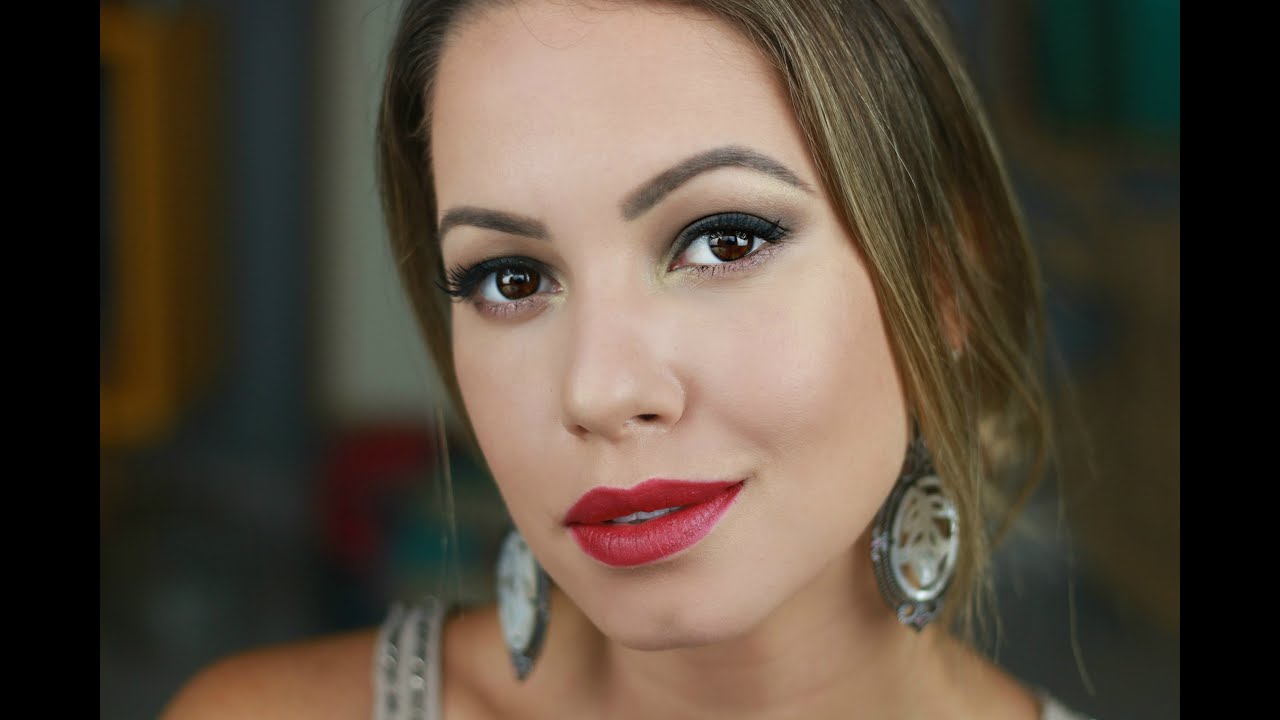 Maquiagem Noite Fácil | Smokey com Batom Vermelho por Juliana Goes