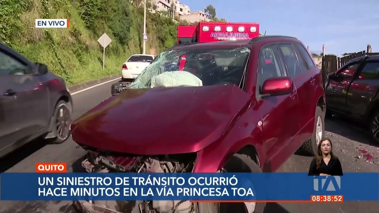 Tres personas heridas deja siniestro de tránsito en el sur de Quito