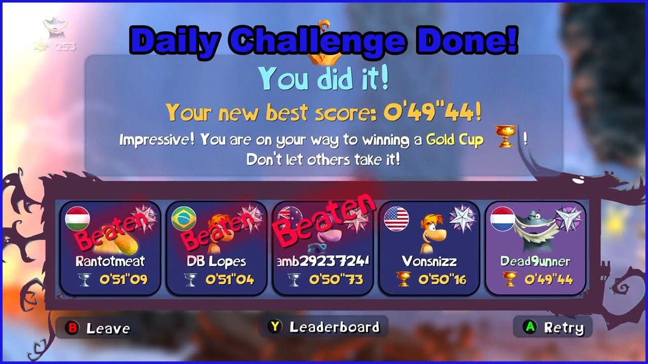 Rayman Legends Daily Challenge and Extreme Challenge #140  - Gold Streak!