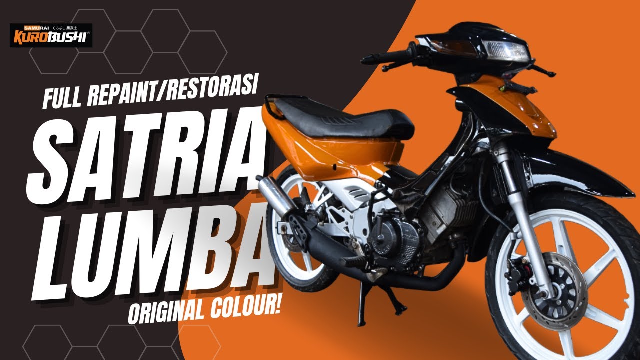 SAMURAI PAINT | RESTORASI FULL | SUZUKI SATRIA 2TAK | SAMURAI H351P PEARL ORANGE | 109 BLACK