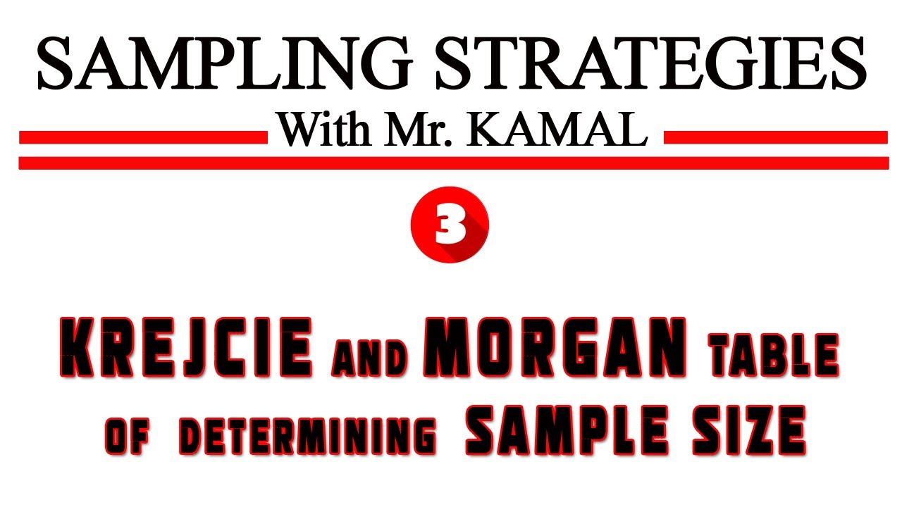 Krejcie and Morgan's Table of Determining the Sample Size.