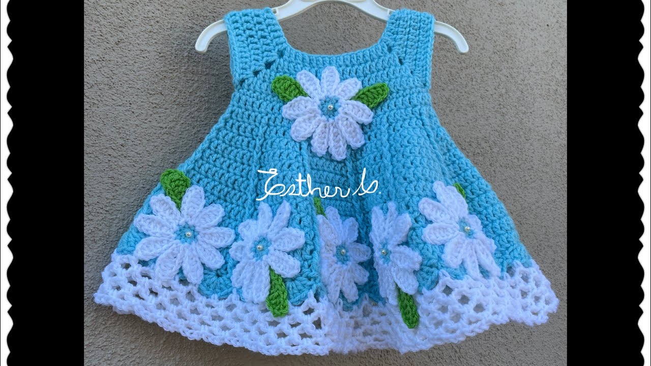 Crochet baby dress 3-6 months