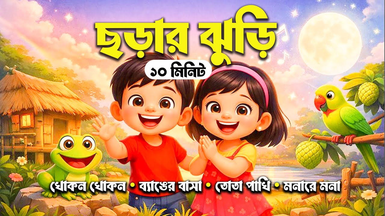 ১০ মিনিটের বাংলা ছড়া | খোকন খোকন | তাতির বাড়ির ব্যাঙের বাসা | Bangla Kids Rhymes | Kids Bangla
