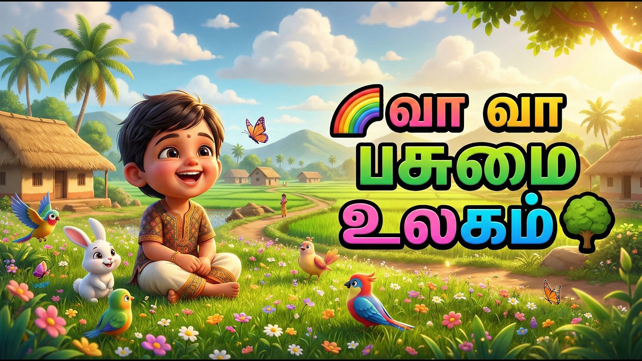 வா வா பசுமை உலகம் 🌈 | Cute Tamil Kids Nature Song | 3D Cartoon Rhymes for Children