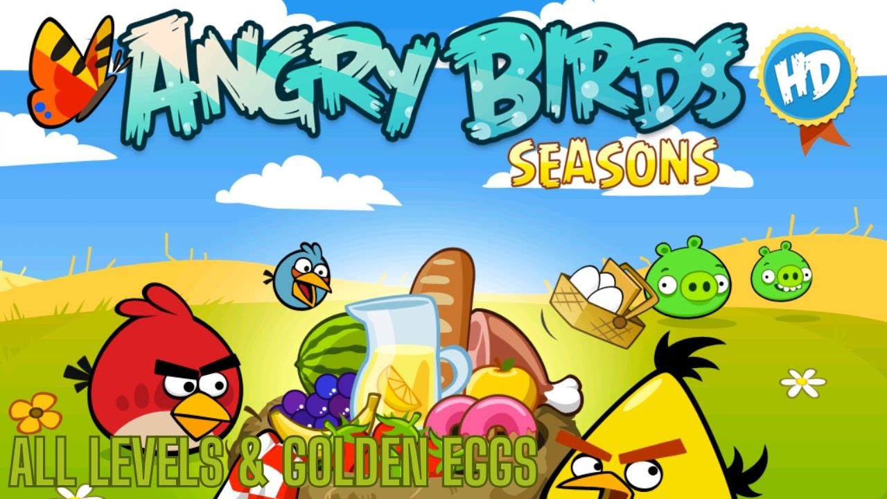 Angry Birds Seasons Trilogy Summer Pignic All Levels & Golden Egg