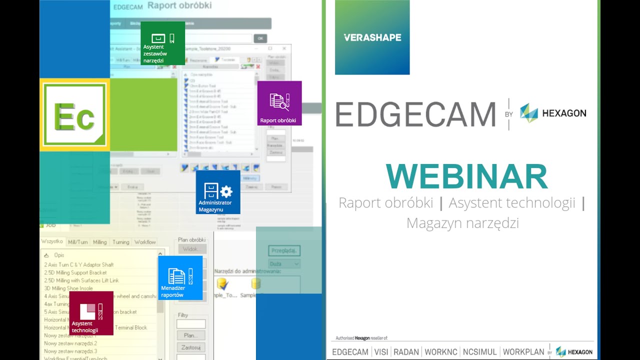 EDGECAM | Raport obróbki | Asystent technologii | Magazyn narzędzi - webinar
