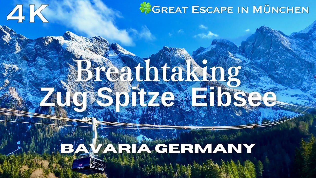 How to get to Zugspitze & Eibsee in Spring, day trip from Munich Germany! 【4K】