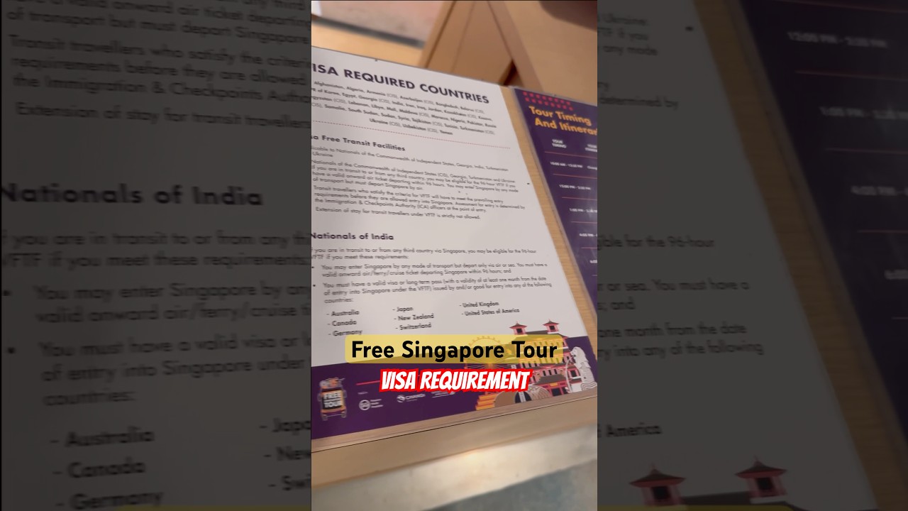 Get *Free* Singapore City Tours (Transit Passengers) - Visa Requirements