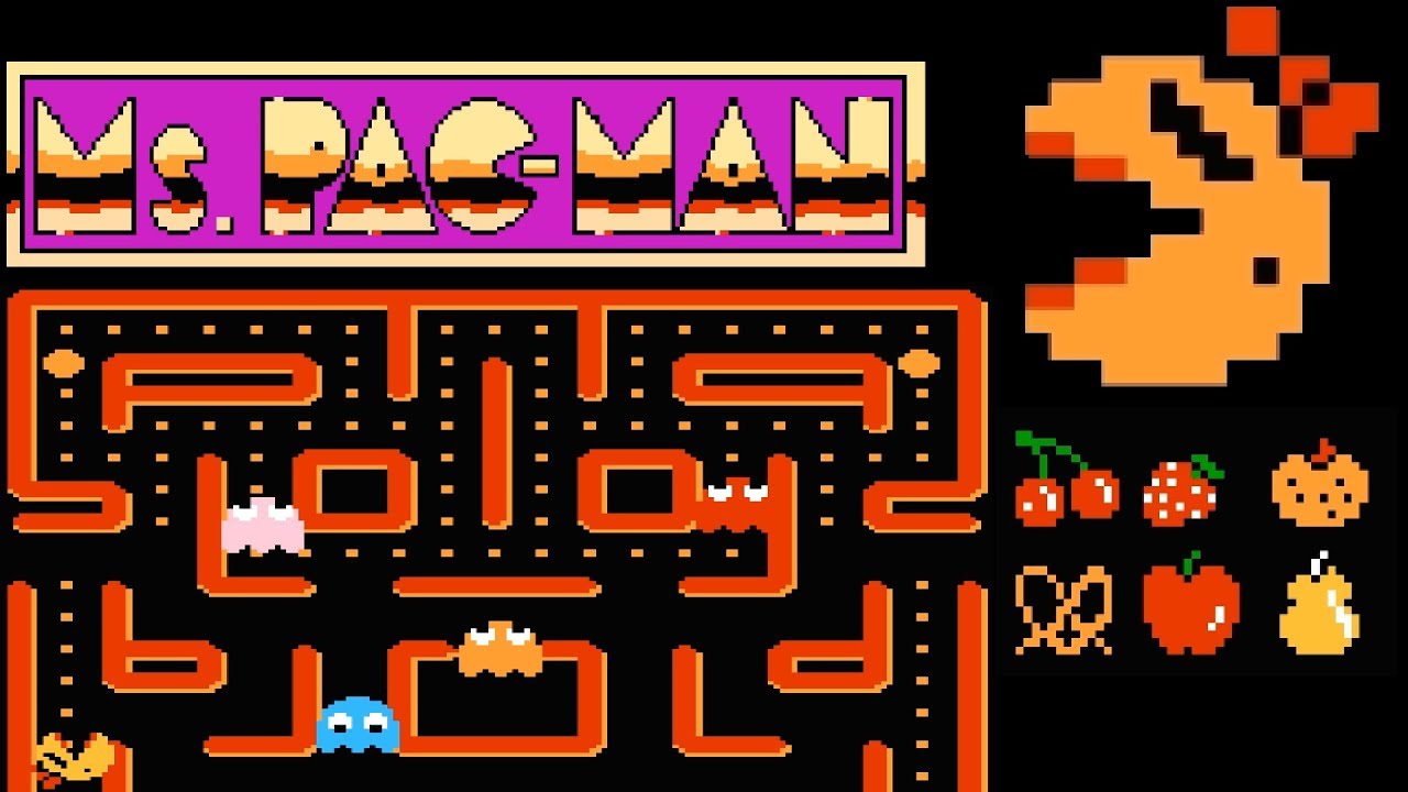 Ms. Pac-Man (1993 NES) video game port | Arcade mode & Hard mode session for 1 Player 🎮