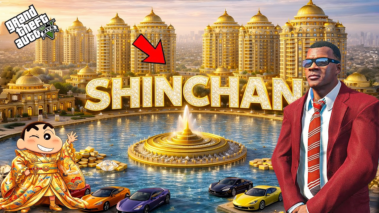 Shinchan Touch Turns To Gold And Living A luxury Rich Millionaire Life In GTA5 Telugu | #gta5