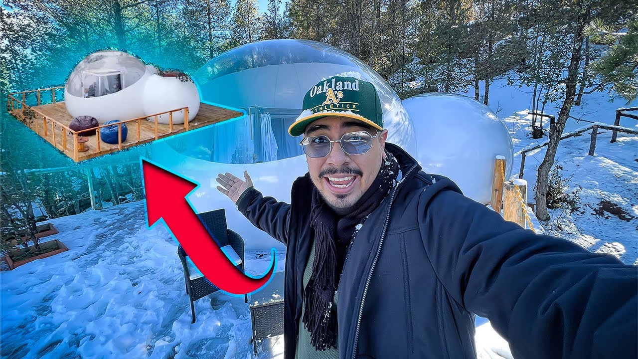 NOS HOSPEDAMOS EN UNA BURBUJA EN EL MEDIO DE LA NIEVE