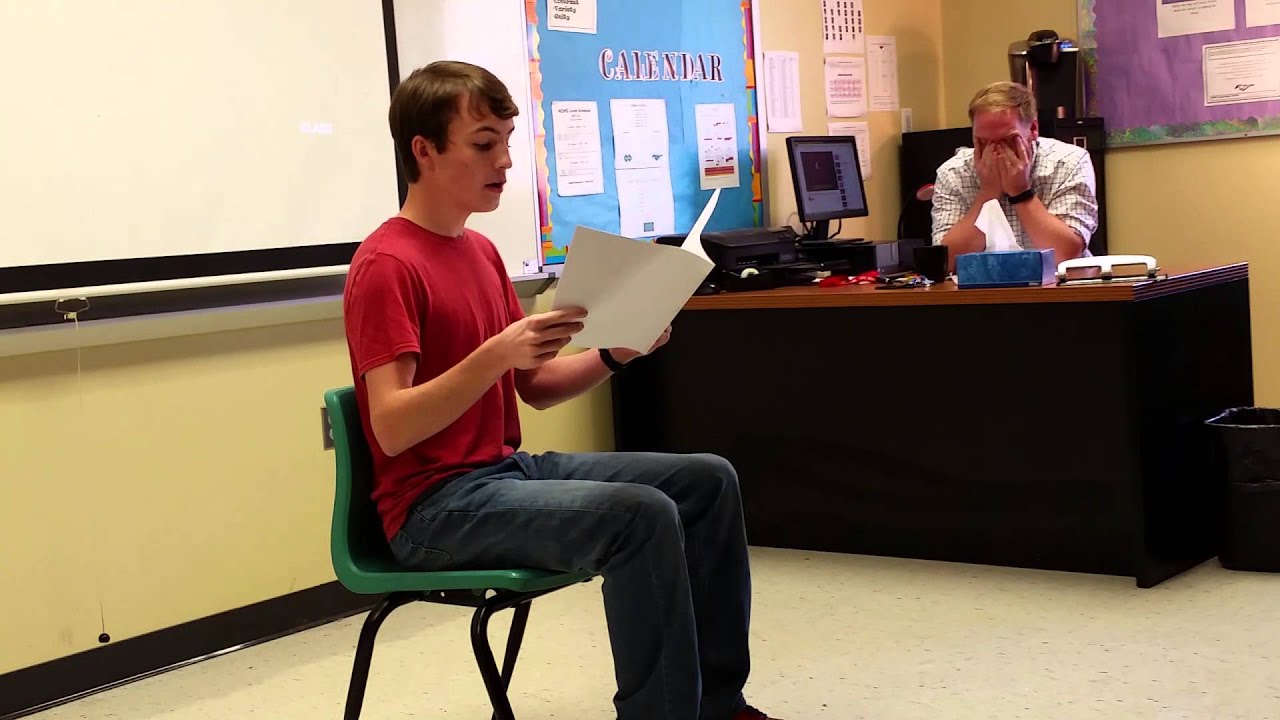 Performing a skit from Bo Burnham's what!