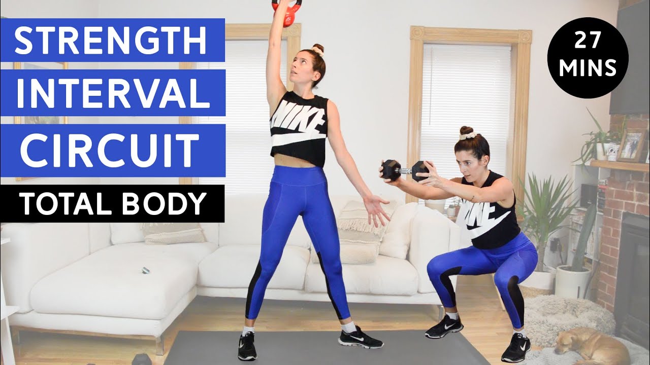 Strength Interval Circuit Workout - Total Body, No Jumping, 27 Mins