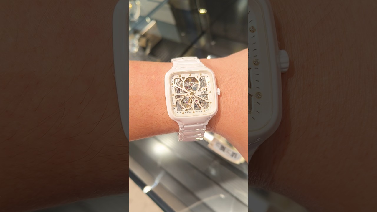 Rado True Square Open Heart white ceramic watch #rado #premiumwatch #watch