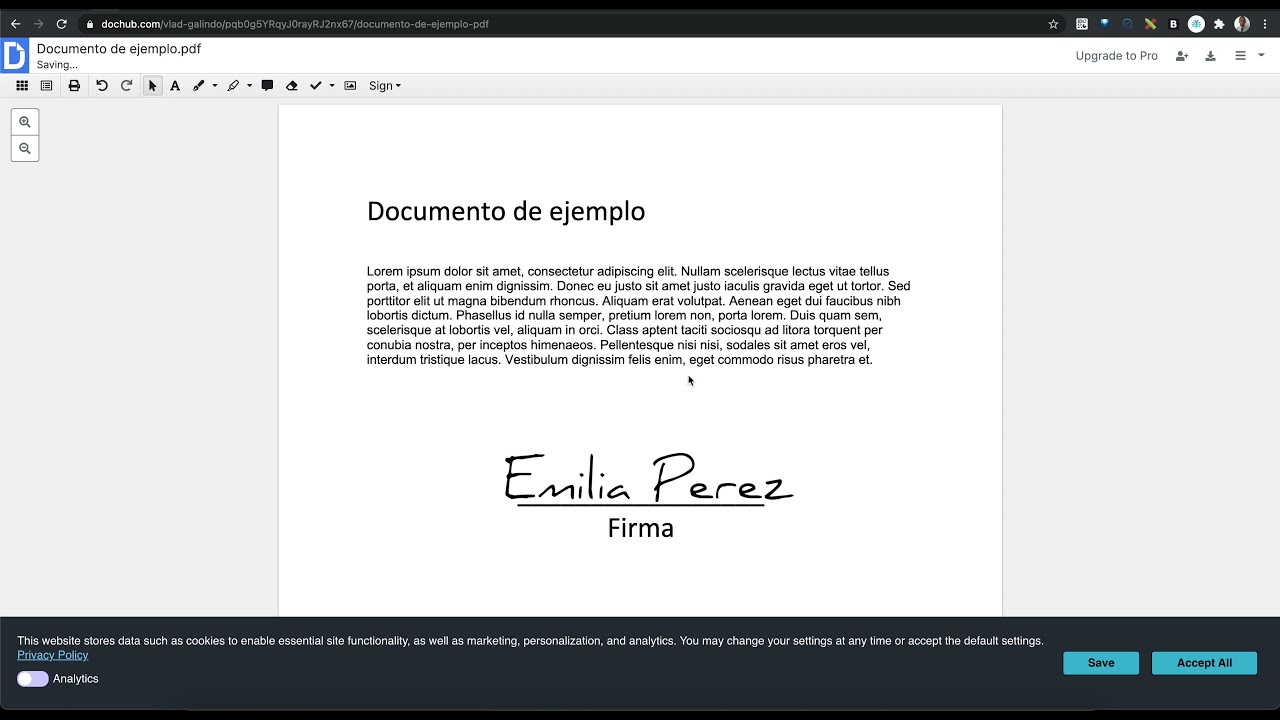 Firmar Documento con DocHub