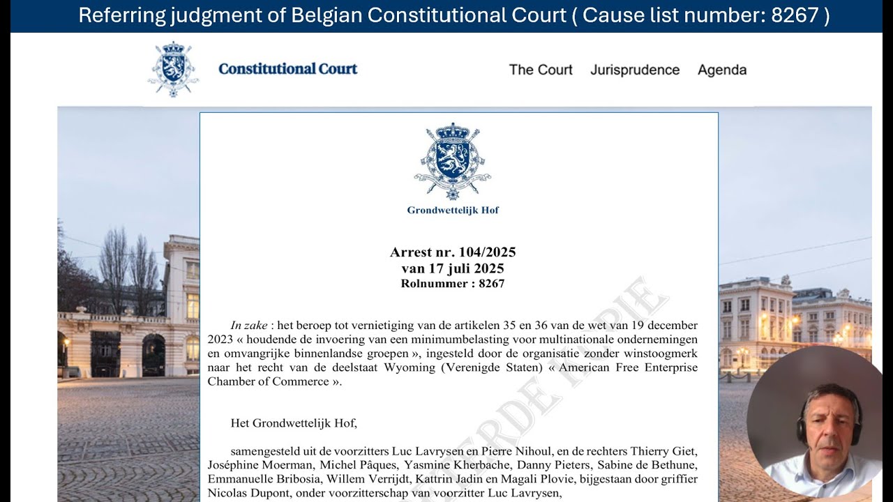 Belgian Constitutional Court UTPR referral to CJEU 2025