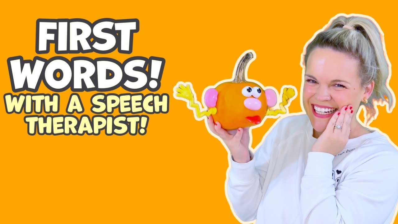 First Words with a Speech Therapist! Baby Learning Fall, Pumpkins, & Halloween to Build Words!