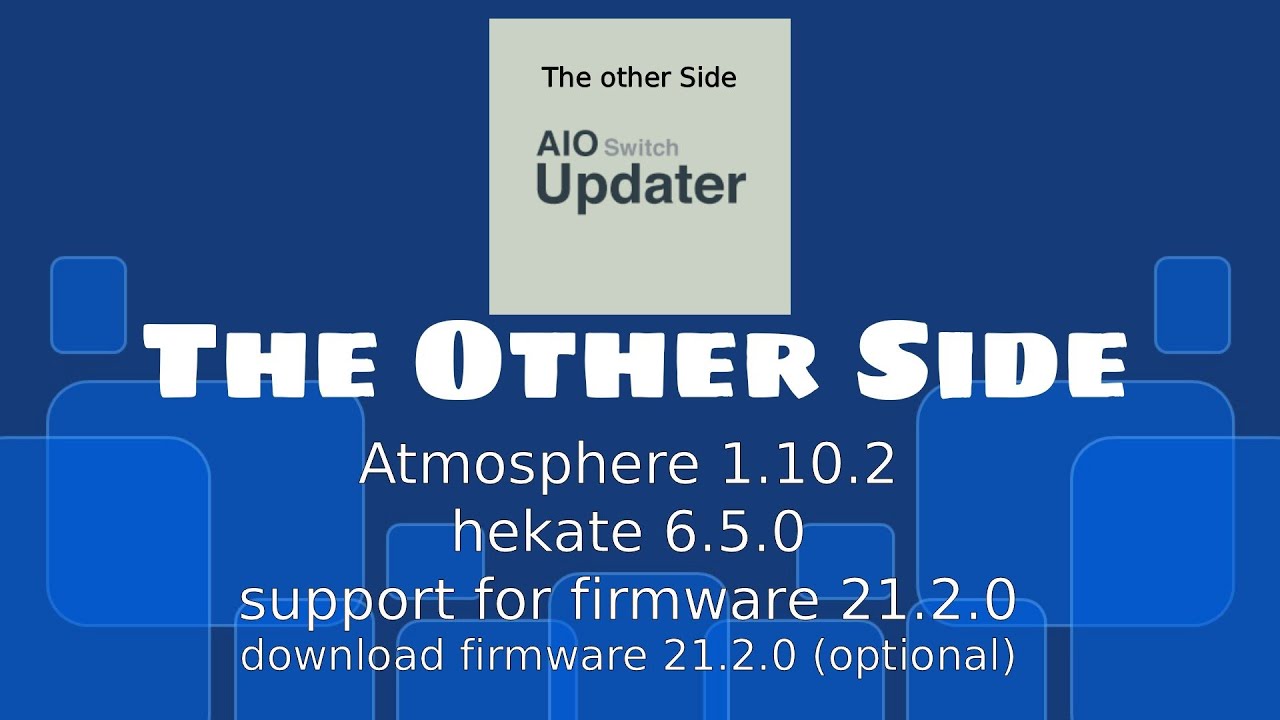 Модифицированная версия TheOtherSide aio updater cfw atmosphere до 1.10.2, поддерживающая прошивк...