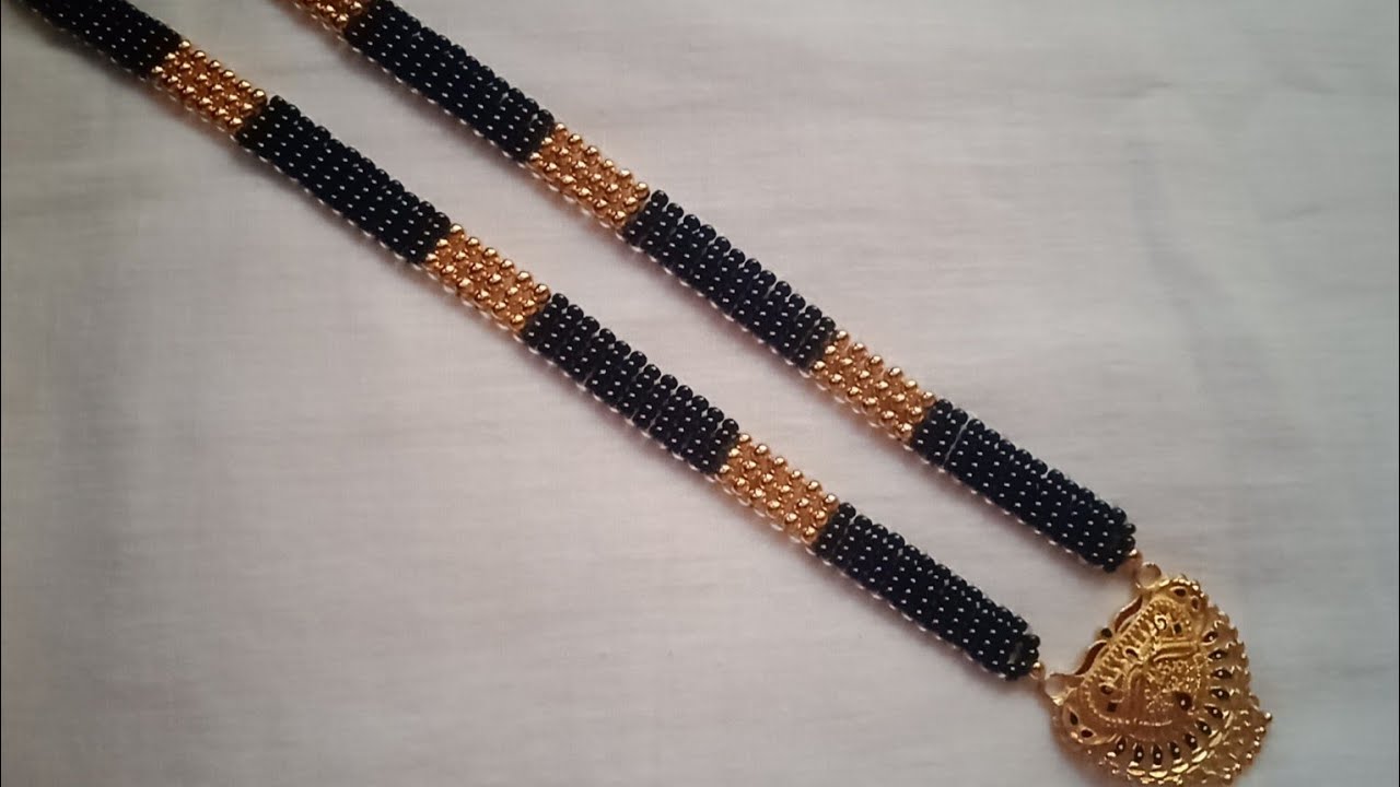 बहुत ही आसान तरीके से बनाये ये मंगलसूत्र की डिजाइन Mangalsutra making at home, #mangalsutradesign-60