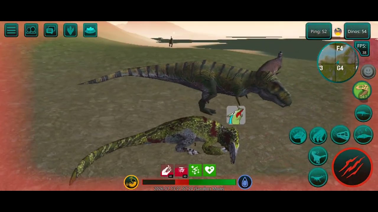 Jogando de megaraptor no sandbox muita bagunça kkkkkkk (the cursed isle) #tci 
