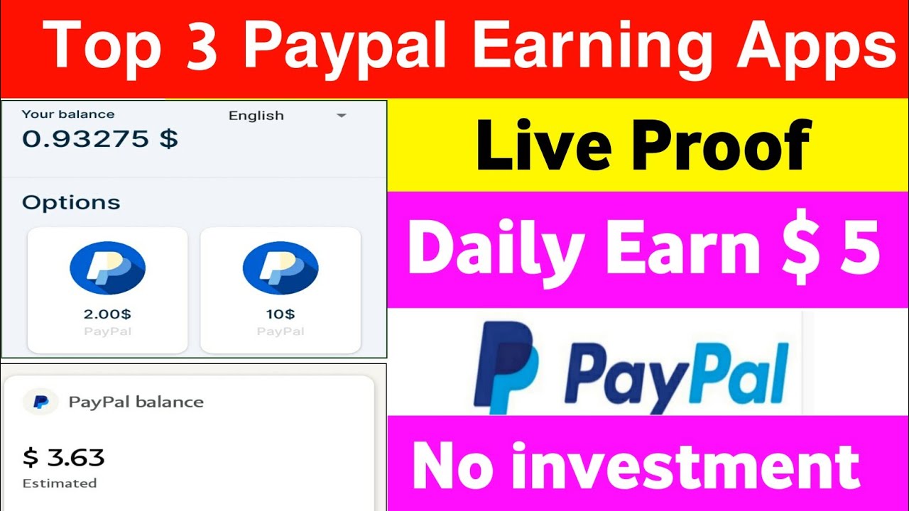 Top 3 Paypal Cash Earning Apps For Android in India 2023 | Live Payment Proof | Paypal Earning Apps