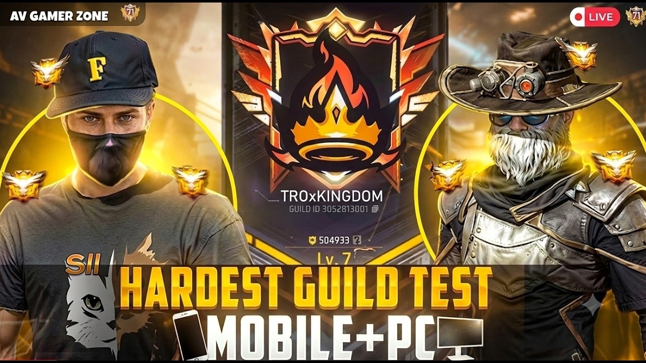 FREE FIRE LIVE GUILD TESTING | 1vs2 GUILD TEST LIVE | FF LIVE GUILD TEST#freefirelive #liveguildtest
