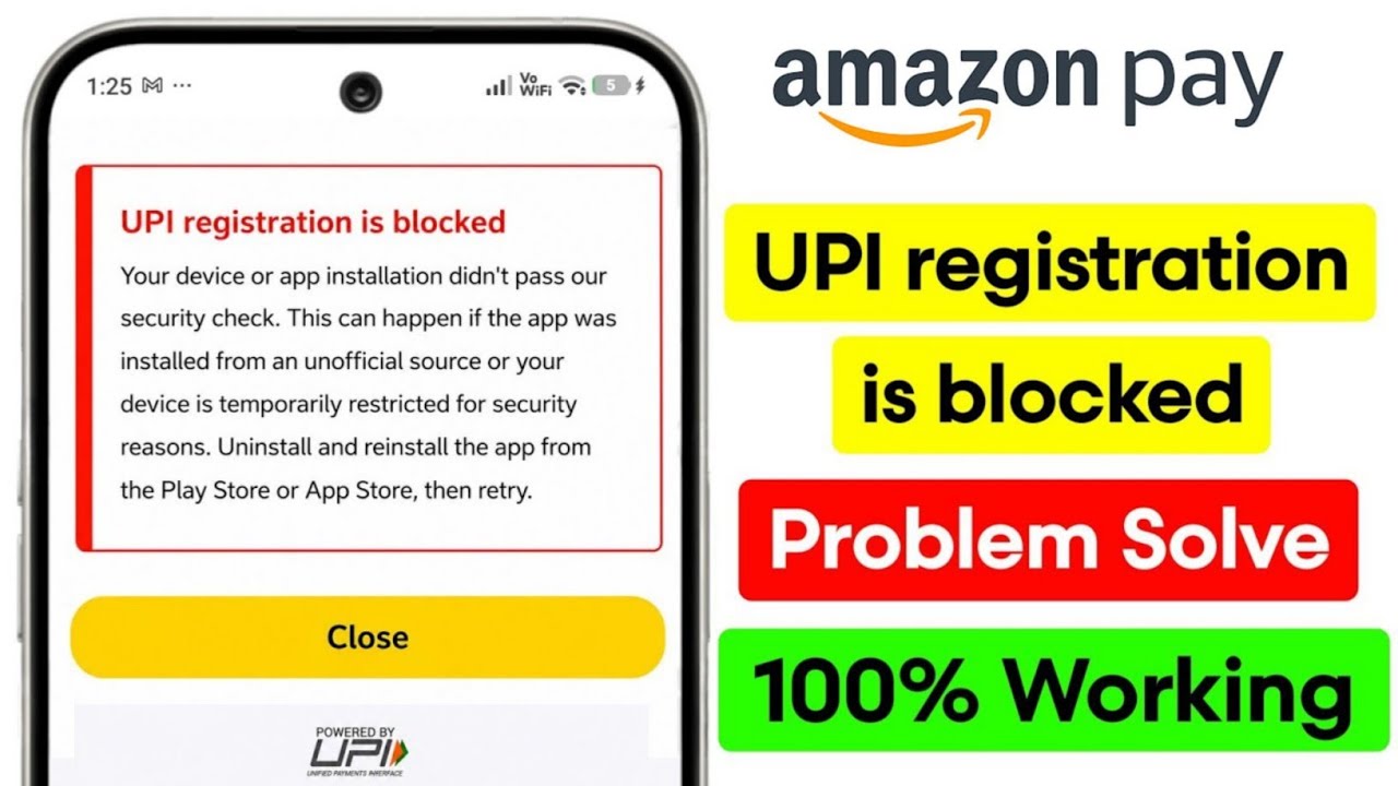 Amazon Pay UPI Registration Blocked | How to Fix Amazon Pay UPI Registration Blocked Error