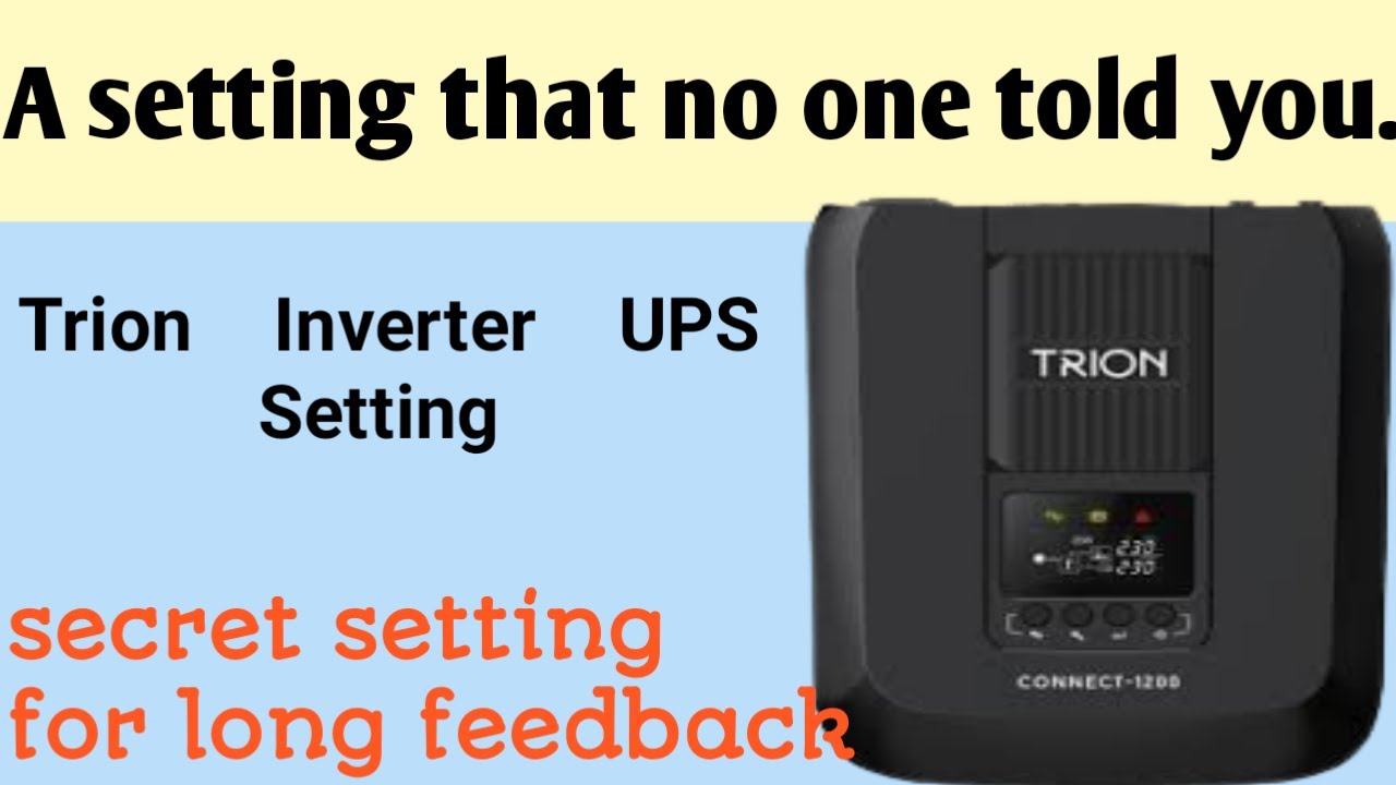 Trion Inverter UPS Setting. #inverter, #trionUPS