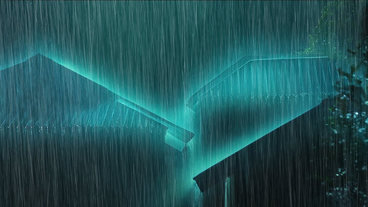 Instant Calm & Deep Sleep with Torrential Rain on a Tin Roof at Night