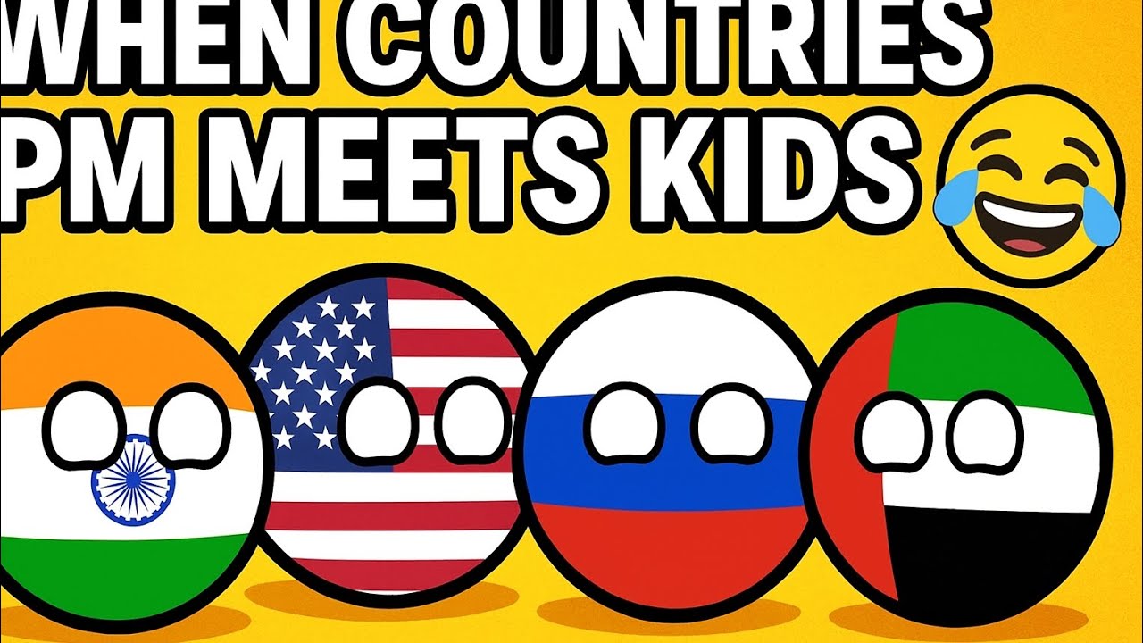 When World Leaders Meet Kids 😂 | Modi, Trump, Putin, Saudi Prince #countryballs #funny #trending 