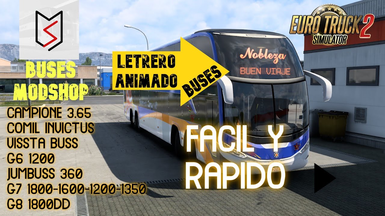 COMO PERSONALIZAR LETREROS ANIMADOS EN LOS BUSES DE MODSHOP ETS2.146 FACIL Y RAPIDO  #ets2 #buses