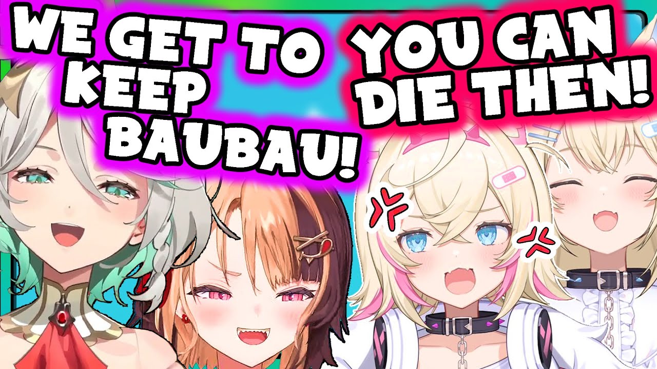 Gigi and Cecilia try to take Baubau away from Fuwamoco