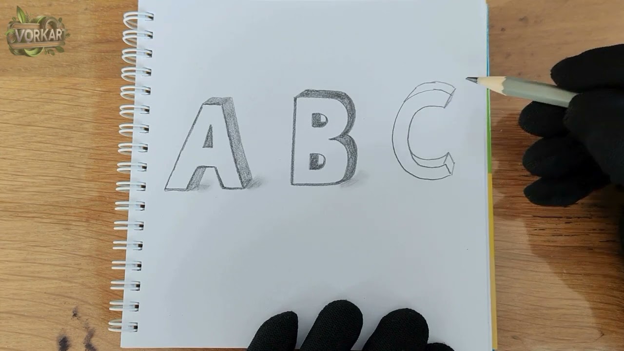 How to Draw 3D Letter C with Pencil  Step by Step Tutorial