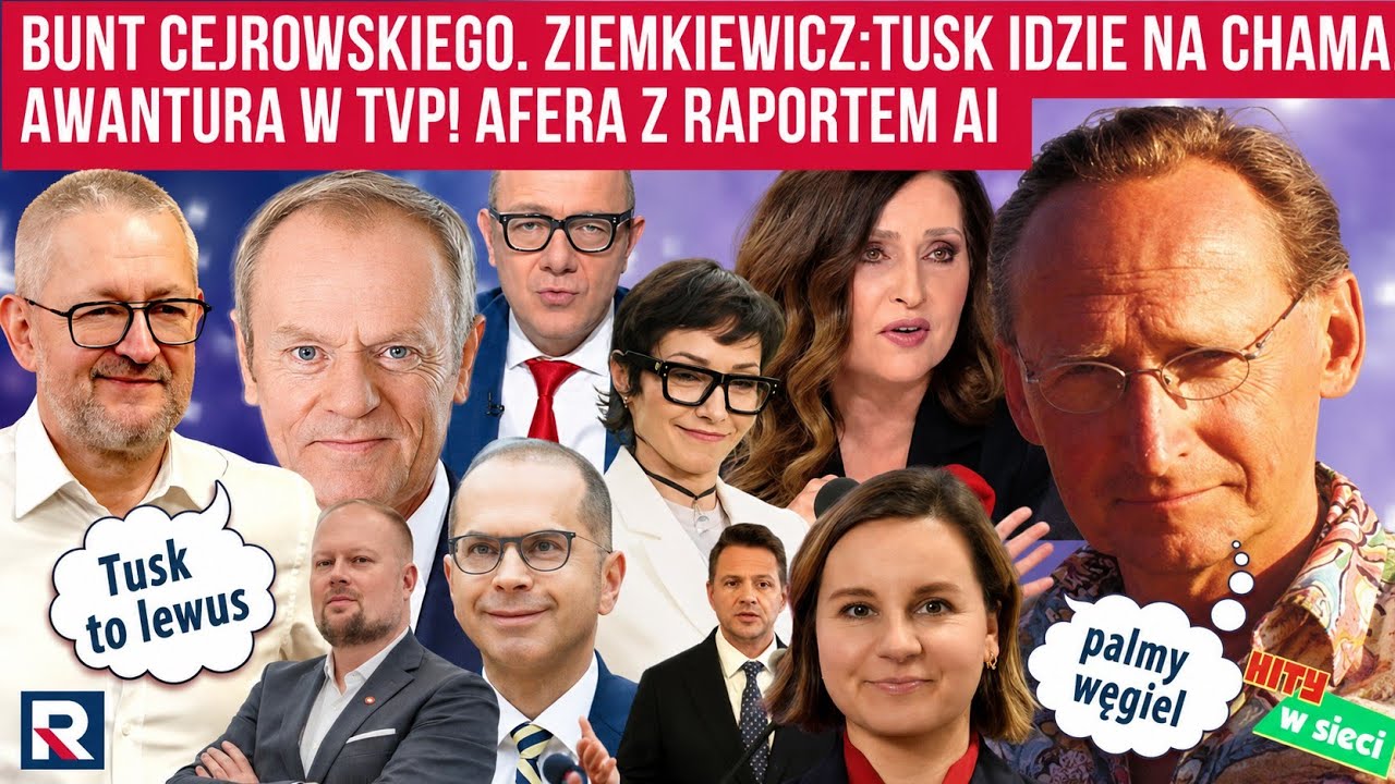 Bunt Cejrowskiego. Ziemkiewicz:Tusk idzie na chama. Awantura w TVP! Afera z raportem AI HITY W SIECI