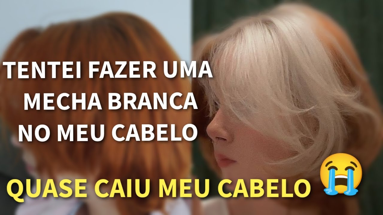 FAZENDO MECHA BRANCA NO CABELO RUIVO CURTINHO | MECHA CLARA NO CABELO RUIVO | MECHA BRANCA DIFERENTE