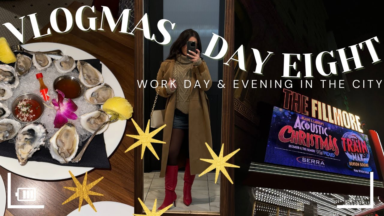Work Day & Evening in the City - Train Christmas Concert || EJB VLOGMAS DAY 8