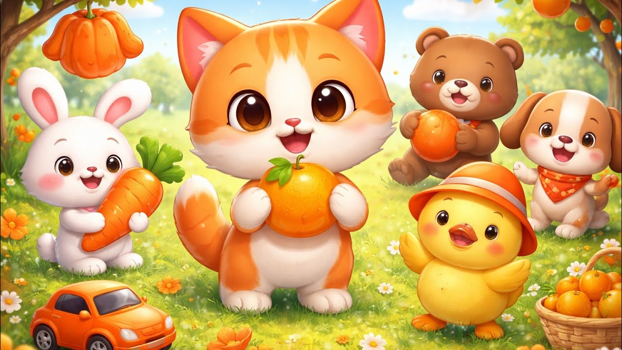 🐱 Mèo Mít học màu cam 🧡 | Dạy bé nhận biết màu sắc | Hoạt hình thiếu nhi
